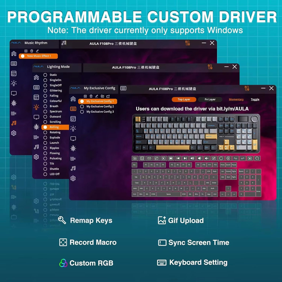 Aula F108 Pro - Hot-Swap Mechanical Keyboard